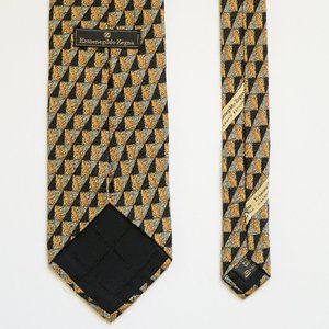 ERMENEGILDO ZEGNA - Black/Gold Geometric Tie